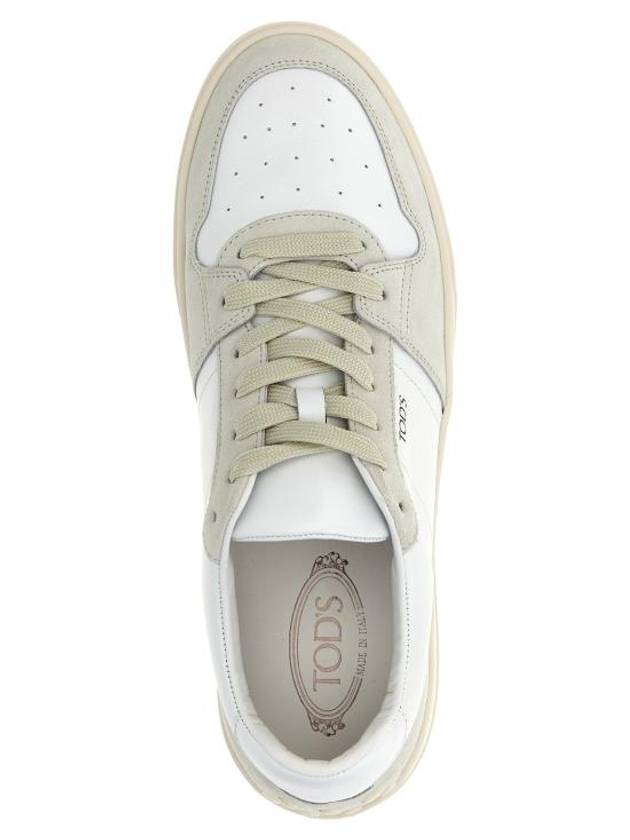 Suede Leather Low Top Sneakers White - TOD'S - BALAAN 5