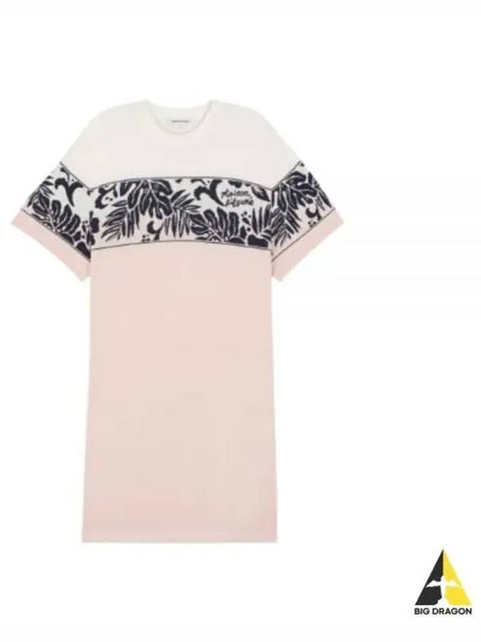 Tropical Band Jacquard Knit Dresstropical Short Dress Pink - MAISON KITSUNE - BALAAN 2