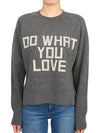 Glitter Lettering Round Neck Knit Top Grey - GOLDEN GOOSE - BALAAN 4