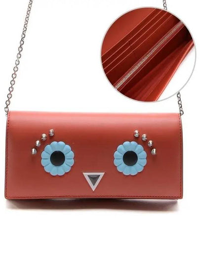 Face Wallet Chain Cross Bag Red - FENDI - BALAAN 2