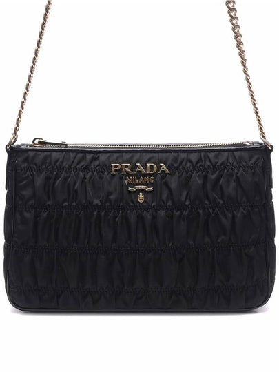 Pocono Gaufre Chain Shoulder Bag Black Gold - PRADA - BALAAN 2