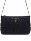 Pocono Gaufre Chain Shoulder Bag Black Gold - PRADA - BALAAN 2