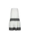 Mariniere Cotton Silk Knit Midi A-Line Skirt White - DIOR - BALAAN 3