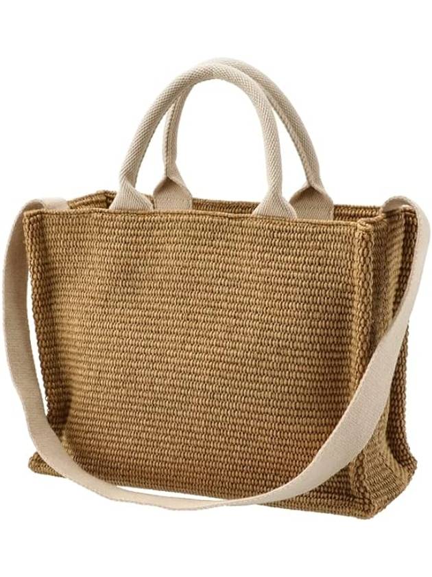 Small Raffia East West Tote Bag Brown - MARNI - BALAAN 4