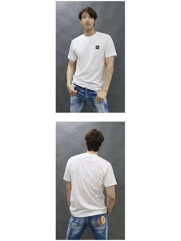 Logo Patch Short Sleeves T-Shirt White - STONE ISLAND - BALAAN 4