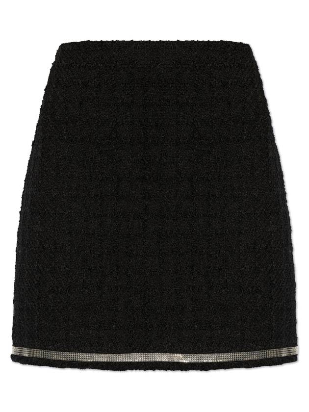 Versace Tweed Skirt With Shimmering Appliqué, Women's, Black - VERSACE - BALAAN 1