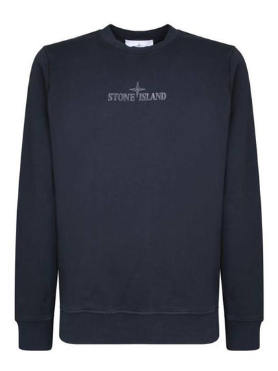 66182 Cotton Fleece Crew Neck Sweatshirt Navy - STONE ISLAND - BALAAN 2