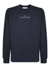 66182 Cotton Fleece Crew Neck Sweatshirt Navy - STONE ISLAND - BALAAN 2