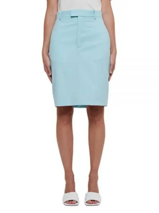 knee-length back slit triangle patch mini H-line skirt - BOTTEGA VENETA - BALAAN 2
