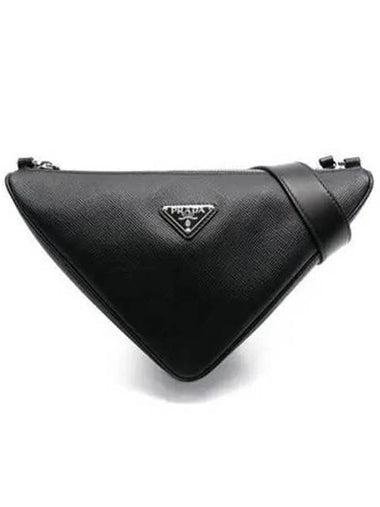 triangle logo dual cross bag black - PRADA - BALAAN 1