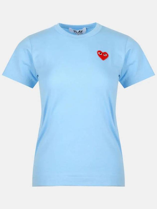 Women's Red Heart Waffen Short Sleeve T-Shirt AZ T271 051 1 Blue P1T271 - COMME DES GARCONS - BALAAN 1