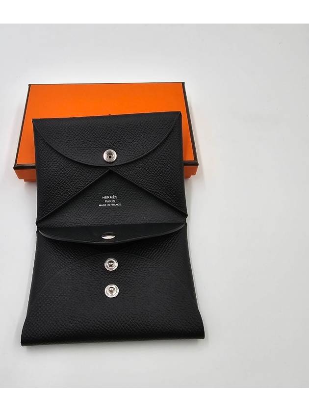 Calvi Duo Compact Card Wallet Noir - HERMES - BALAAN 5