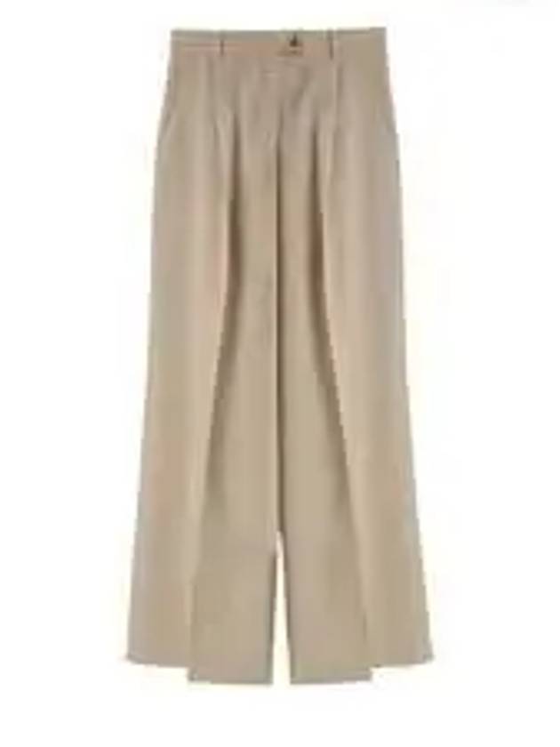 Vela Virgin Wool Wide Pants Beige - MAX MARA - BALAAN 2