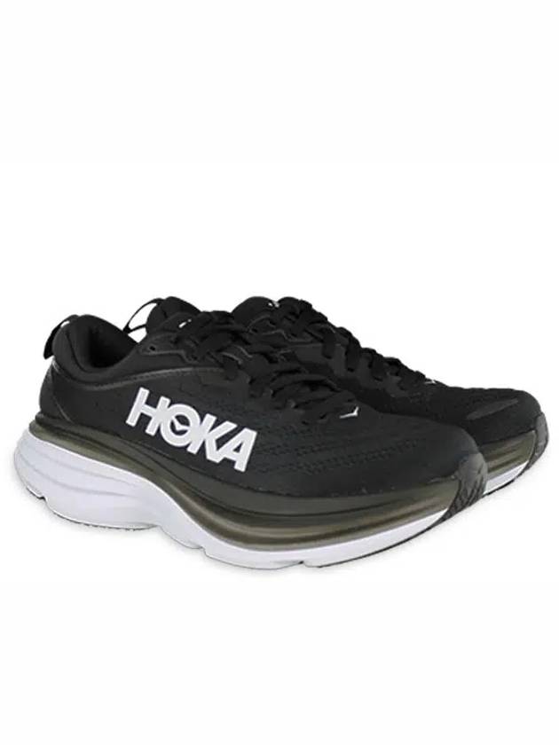 Women's Bondi 8 Wide Low Top Sneakers Black - HOKA ONE ONE - BALAAN 2