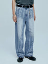 Navajo pattern cut off denim pants light blue - KND - BALAAN 6