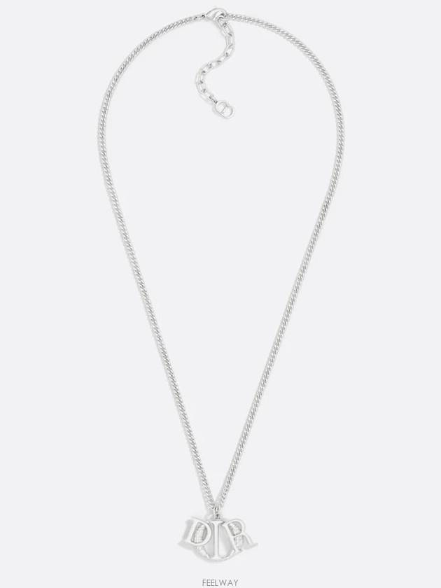 Dior Charm Pendant Necklace Silver Finish Brass - DIOR - BALAAN 3