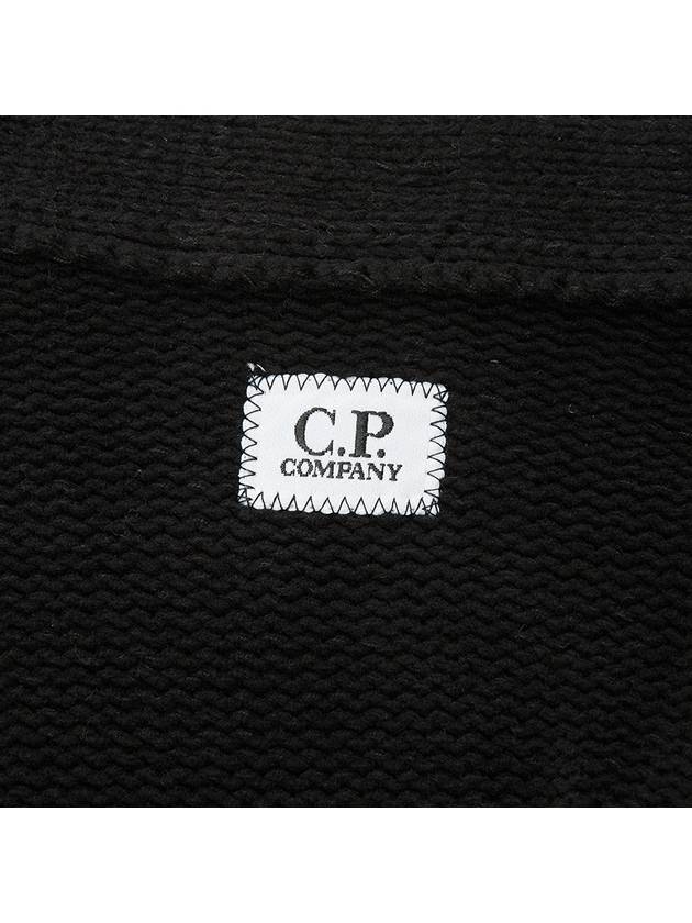 Cotton Chenille Buttoned Cardigan Black - CP COMPANY - BALAAN 10