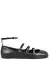 Buckled Straps Leather Ballerina Shoes Black - ALEXANDER MCQUEEN - BALAAN 3