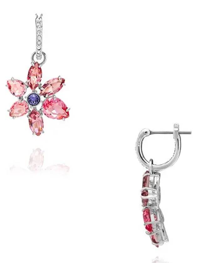 Gema Flower Drop Earrings Pink Silver - SWAROVSKI - BALAAN 6