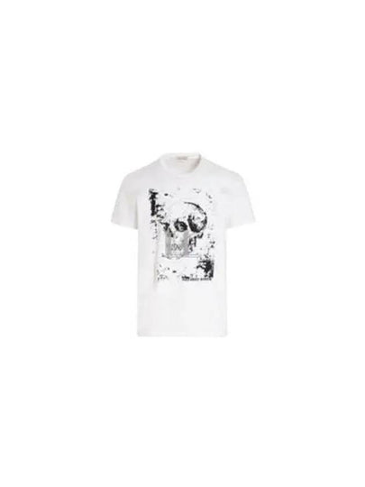 Skull Print Short Sleeve T-Shirt White - ALEXANDER MCQUEEN - BALAAN 2