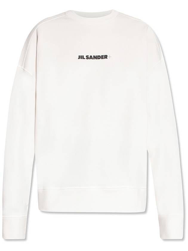 Women's Logo Cotton Sweatshirt Cream - JIL SANDER - BALAAN 1