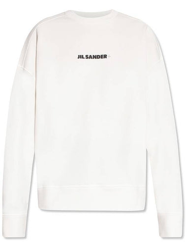 Women's Logo Cotton Sweatshirt Cream - JIL SANDER - BALAAN 1