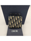 Oblique Jacquard Compact Coin Half Wallet Beige Black - DIOR - BALAAN 2