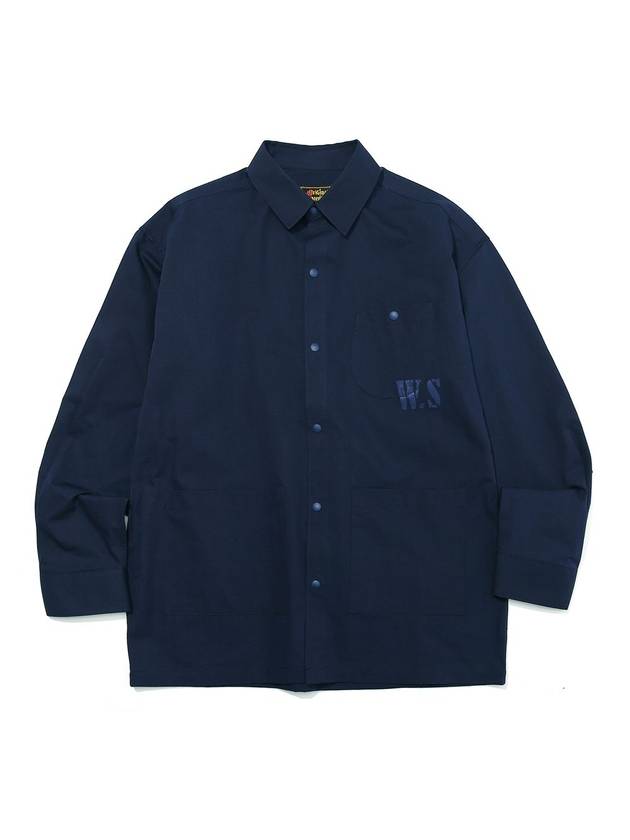 Military Utility Cotton Double Pocket Shirt Navy - OGARP - BALAAN 2