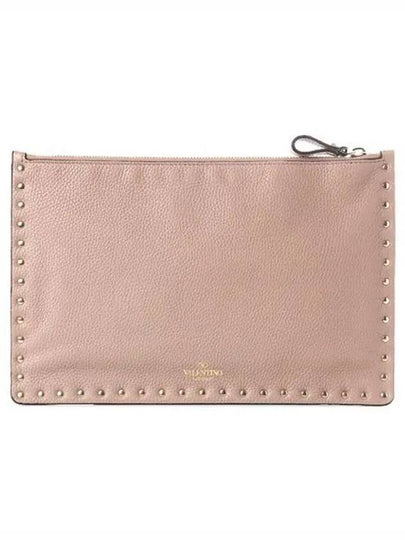 Rockstud Stampa Alce Clutch Bag Pink - VALENTINO - BALAAN 2