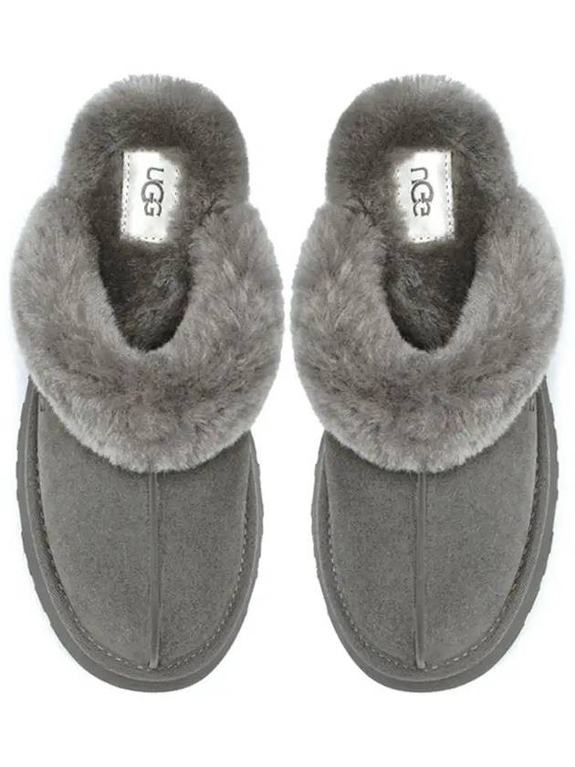 Women's Diskett Fleece Platform Slippers Gray - UGG - BALAAN.