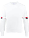 Men's Milan Stitch Armband Crew Neck Knit Top White - THOM BROWNE - BALAAN 2