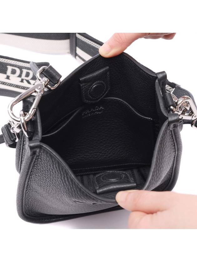 Leather Mini Shoulder Bag Black - PRADA - BALAAN 7