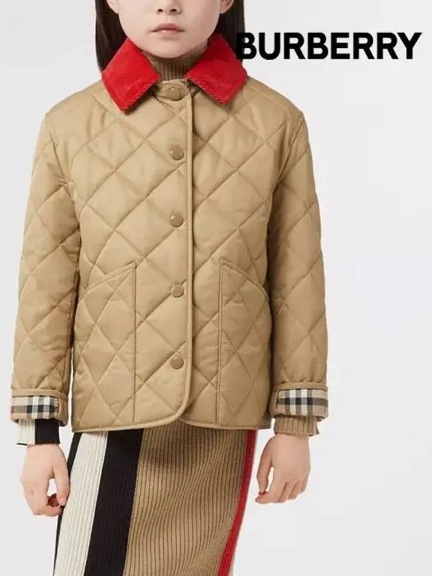 Kids 8053870 Vintage Check Quilted Jacket Jumper Archive Beige - BURBERRY - BALAAN 7