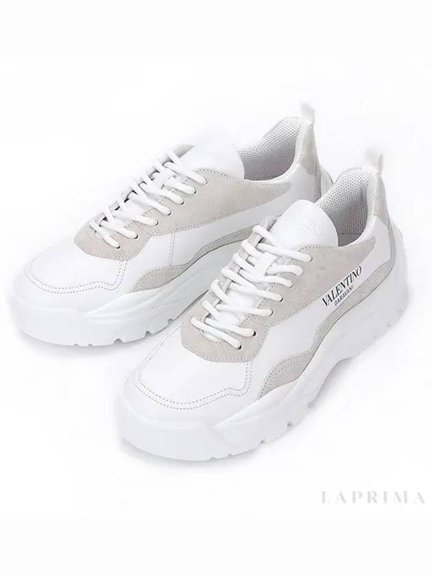 Gum Boy Leather Suede Low Top Sneakers White - VALENTINO - BALAAN 9