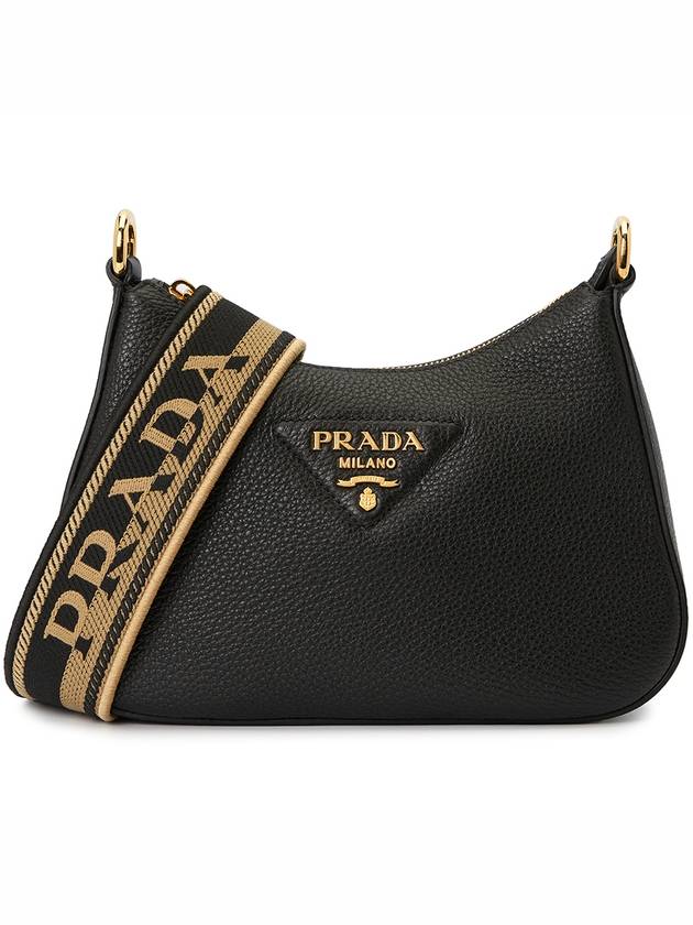 Leather Shoulder Bag Black - PRADA - BALAAN 2