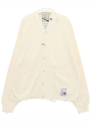 Destroyed Cardigan White - MAISON MIHARA YASUHIRO - BALAAN 1