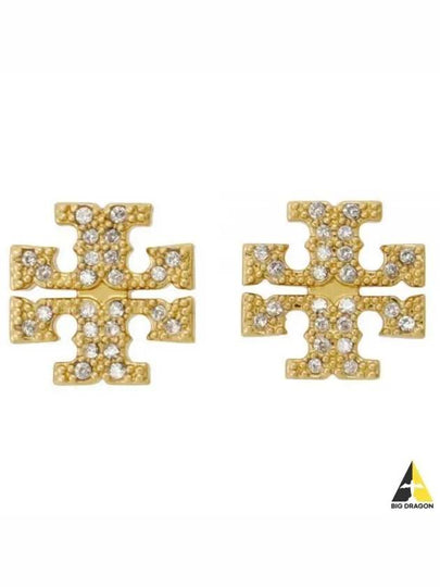 Crystal Logo Stud Earrings Gold - TORY BURCH - BALAAN 2