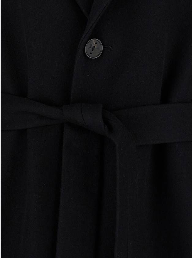 Black Single-Breasted Coat With Notched Revers In Wool Blend Man - HEVO - BALAAN 3