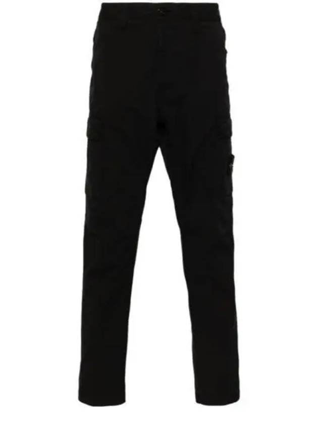 Supima Cotton Twill Stretch TC Straight Pants Black - STONE ISLAND - BALAAN 2