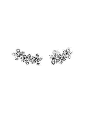 Daisy Flower Stud Earrings Silver - PANDORA - BALAAN 1