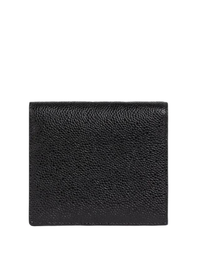 Pebble Calfskin Leather Card Holder With Strap Black - THOM BROWNE - BALAAN 3