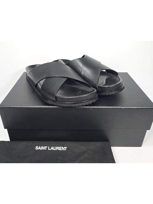 Saint Laurent Leather Slippers 260 - SAINT LAURENT - BALAAN 1