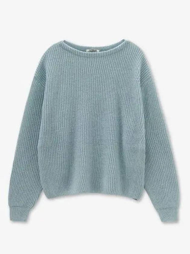 Hard twist rib knit light blue A23SP01FKLIBL - AURALEE - BALAAN 1