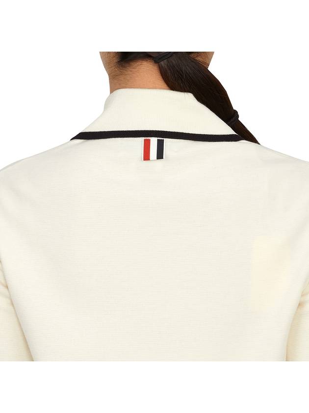 Milano Stitch Zip-Up Polo Short Dress White - THOM BROWNE - BALAAN 7