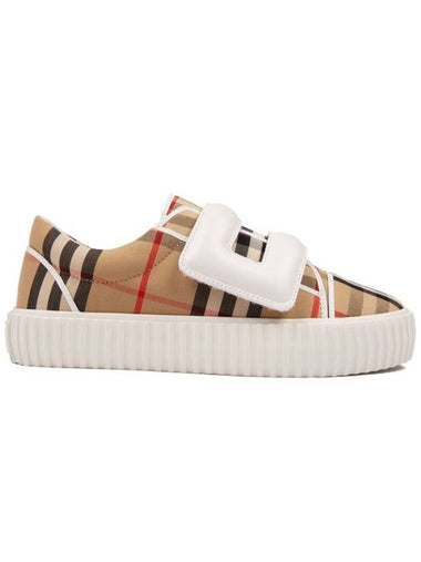 Kids Vintage Check Velcro Sneakers Beige - BURBERRY - BALAAN 1