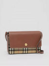 Vintage Check Leather Penny Shoulder Bag Brown - BURBERRY - BALAAN 5
