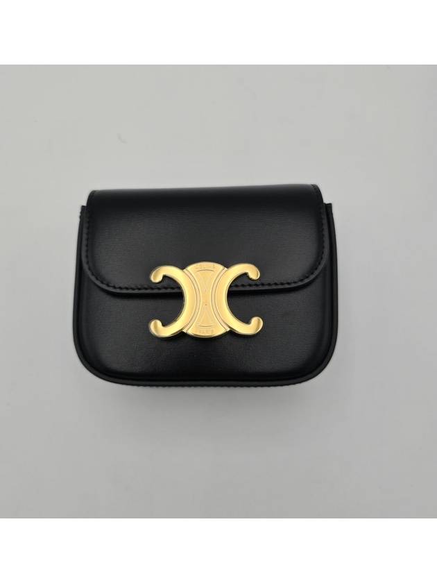 Triomphe Small Shiny Calfskin Cross Bag Black - CELINE - BALAAN 6