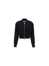 Band Collar Crop Bomber Jacket Black - AMI - BALAAN 2