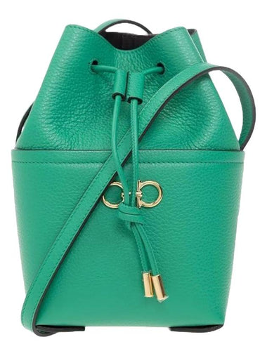 Gancini Mini Bucket Bag Green - SALVATORE FERRAGAMO - BALAAN 1