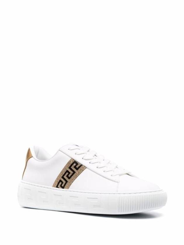 Greca Leather Low Top Sneakers White - VERSACE - BALAAN 3